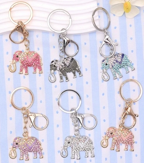 Rhinestone Elephant Keychain & Bag Charm .70 each