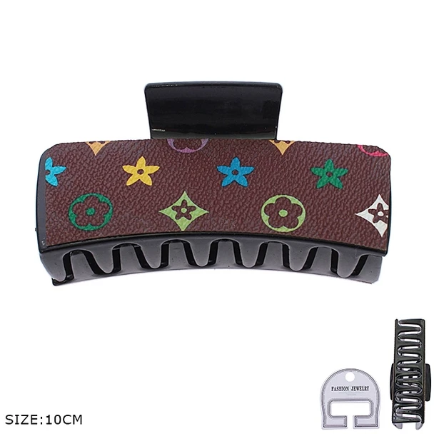 3.9" Hi Fashion Rectangular Multicolor Hair Claw Clip .70 each
