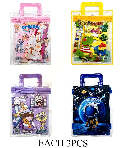Kids' Cartoon Stationery Gift Set with Zippered Carry Bag .75 each