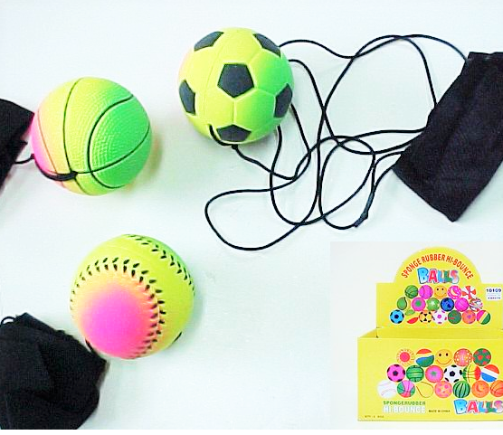 2" Rubber Mixed Sport Style Tie-dye Return Boomerang Ball 2 dz Display .81 ea