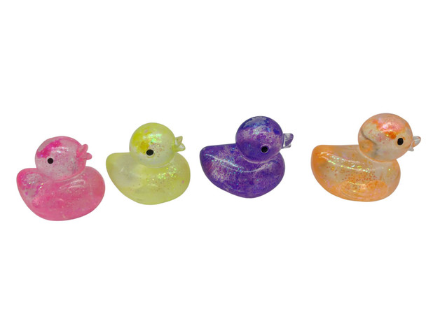 2.5" Glitter Duck Squishy Fidget Toys 12 Pc Display $1.50 each