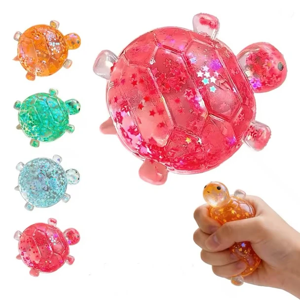 2.7" Glitter Turtle Squishy Fidget Toys 12 Pc Display $1.50 each