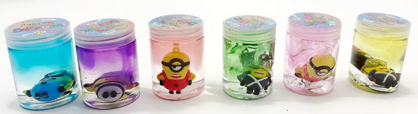 3" Crystal Mud Slime Jar with Novelty Figurines 12 pcs per display box .80 each