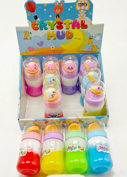 6" Large Crystal Mud Slime Jar with Dumpling 12 pcs per display box $1.00 each