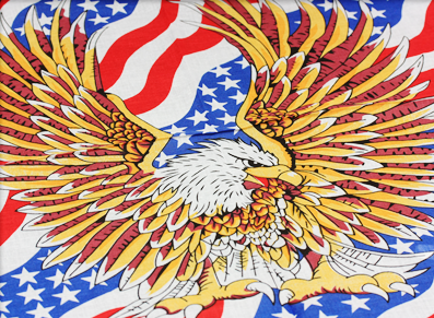 21" Square Eagle USA Cotton Bandana .70 each