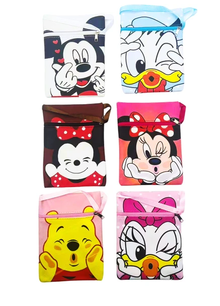 5" X 6.9" Novelty Print Zipper Side Bag w/ Adj. Strap .70 each