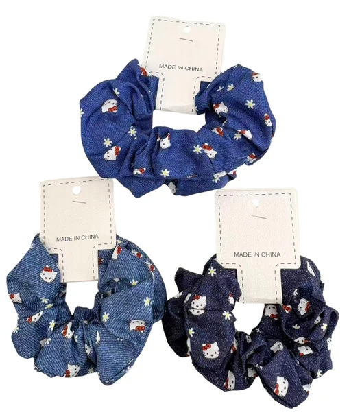 2 Pc Set Novelty Denim Look Scrunchie .70 each set
