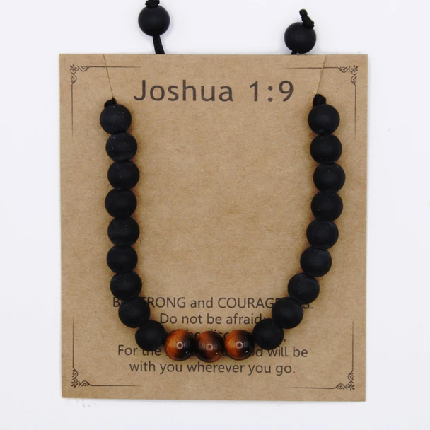 Men's Matte Black & Brown Wood Beaded Adjustable Bracelet .70 each