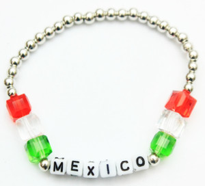 Mexico Alphabet Letters Beaded Bracelet .64 Each - Accessories Palace