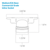 Medium E26 socket dimensions