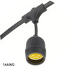 14AWG black commercial grade string light cord