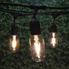 48' Black LED Commercial String Light, Suspended Socket & LED Vintage T14 Bulbs
