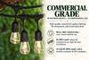 Commercial Grade, Suspended Socket String Light & LED S14 Professional Bulbs (medium/E26 base)