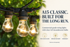 Commercial Grade String Lights & A15 Clear Bulbs (medium/E26 base)