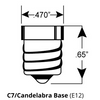 C7 Candelabra E12 socket size