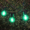 C9 Commercial Grade String Light with LED G40 Vintage Green Bulbs