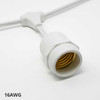 E26 suspended socket - 16AWG cord - white