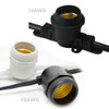 Black Commercial String Light Cord - Custom Length - Socket options