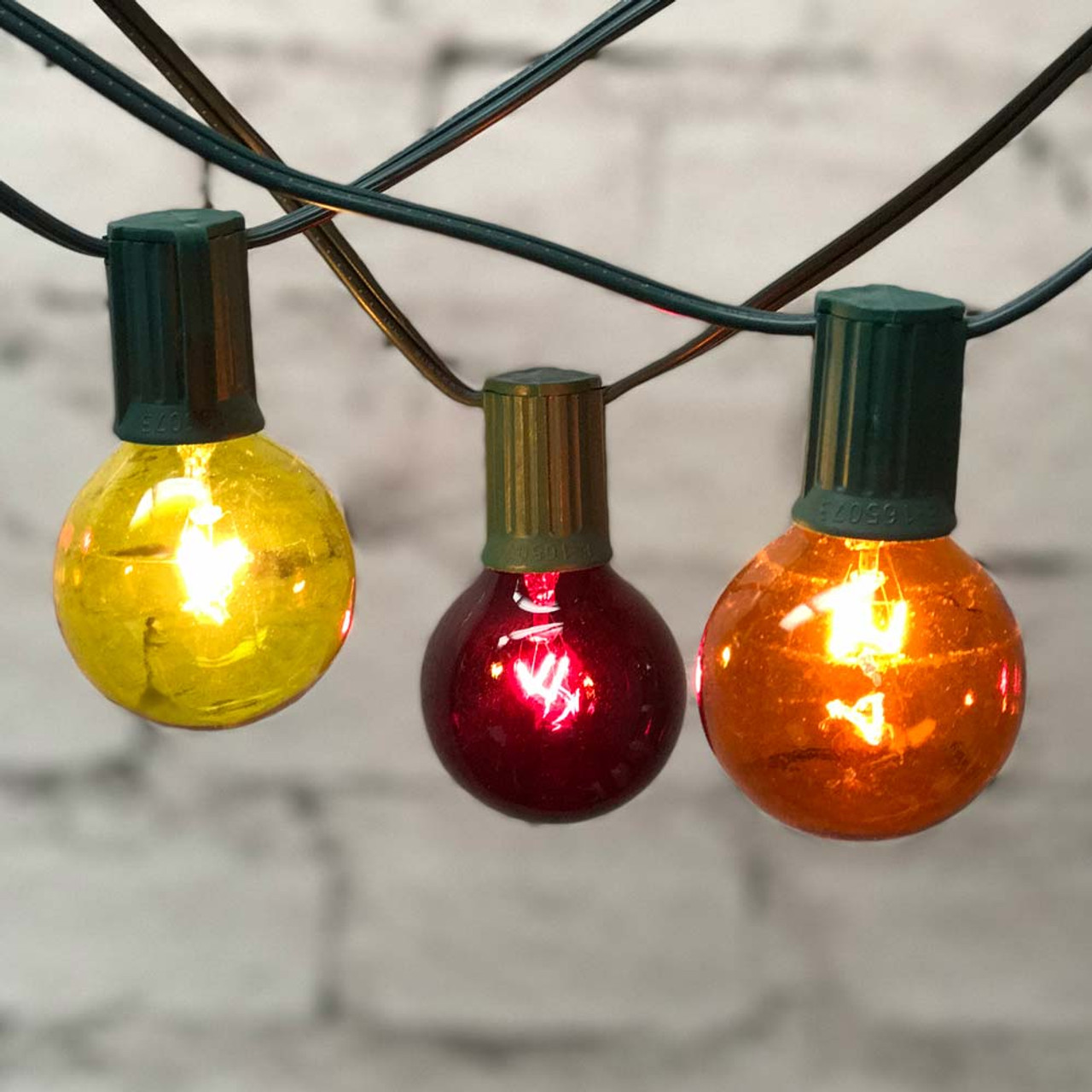 yellow globe string lights