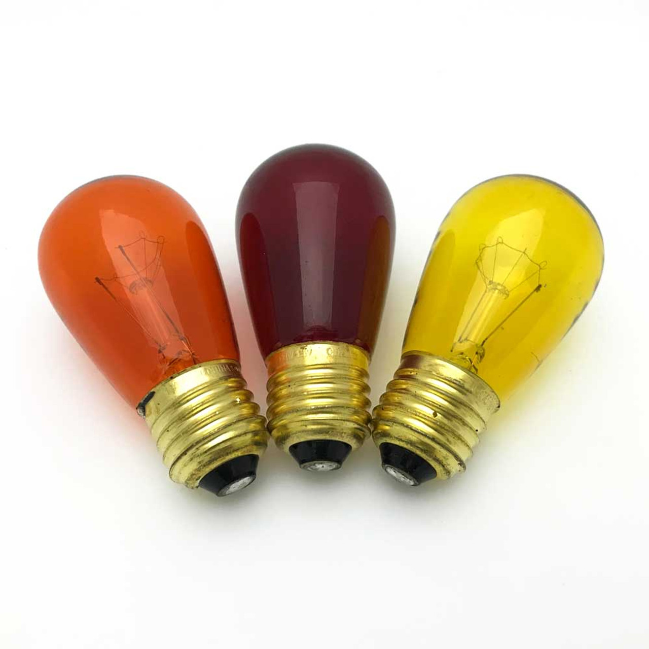 48' Black Commercial String Light & 11S14 Red Amber & Yellow