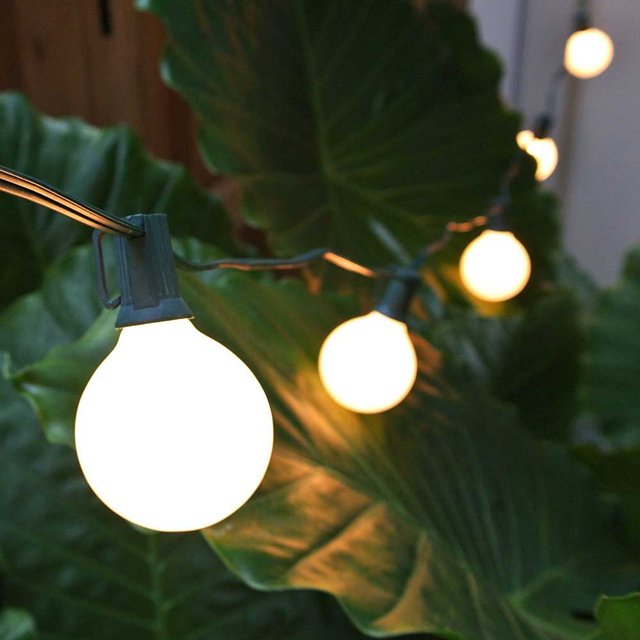 white globe patio lights