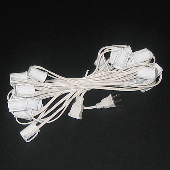 25' C9 String Light Cord, White