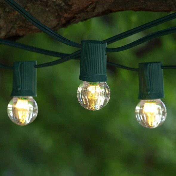 50' Green C9 String Light & LED G30 Bulbs