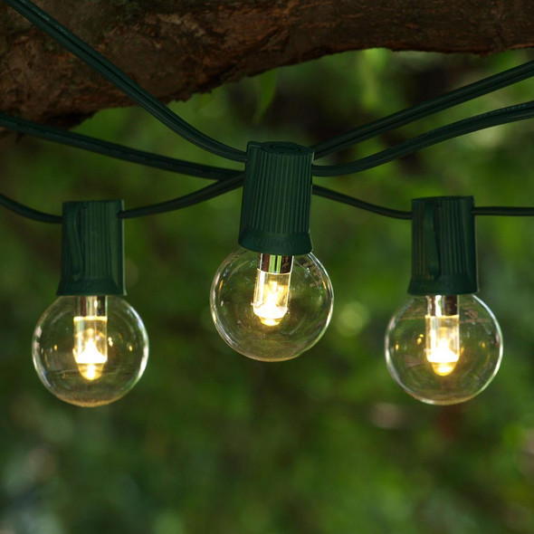 50' Green C9 String Light & LED G40 Professional Bulbs