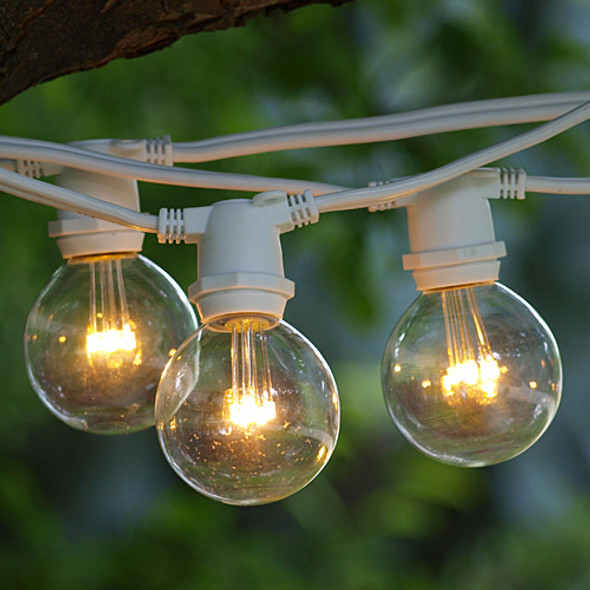 White C9 Commercial Grade String Light with Premium LED G50 Bulbs