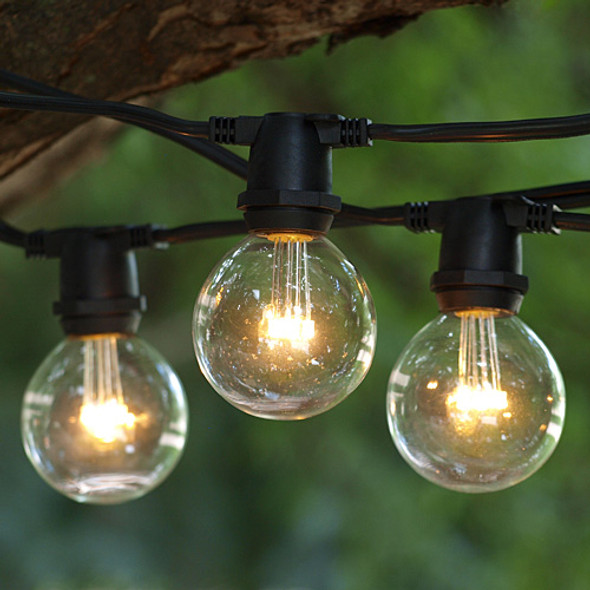 Black C9 Commercial Grade String Light with Premium LED G50 Bulbs