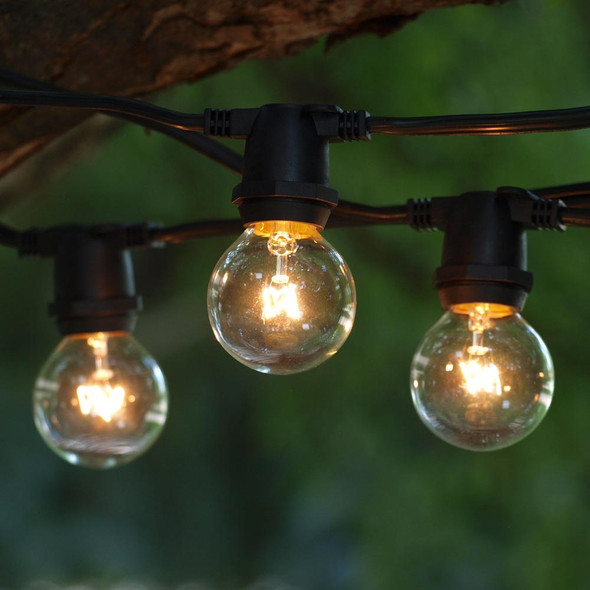 Black C9 Commercial Grade String Light with G40 Bulbs