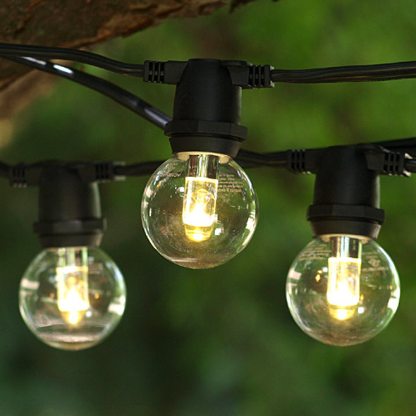 Black C9 Commercial String Light with LED G40 Professional Bulbs Black C9 Commercial String Light with LED G40 Professional Bulbs