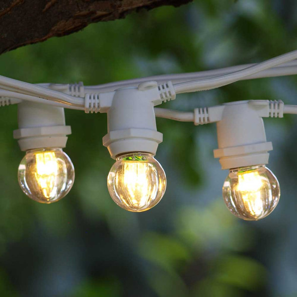 Black C9 Commercial Grade String Light with LED G30 Bulbs