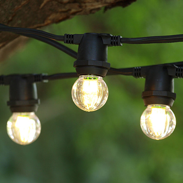 Black C9 Commercial Grade String Light with LED G30 Bulbs