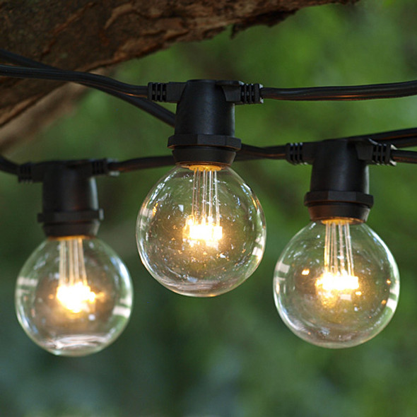 100' Black C9 Commercial Grade String Light with LED G50 Premium Bulbs