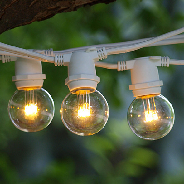 White C9 Commercial Grade String Light with LED G40 Premium Bulbs