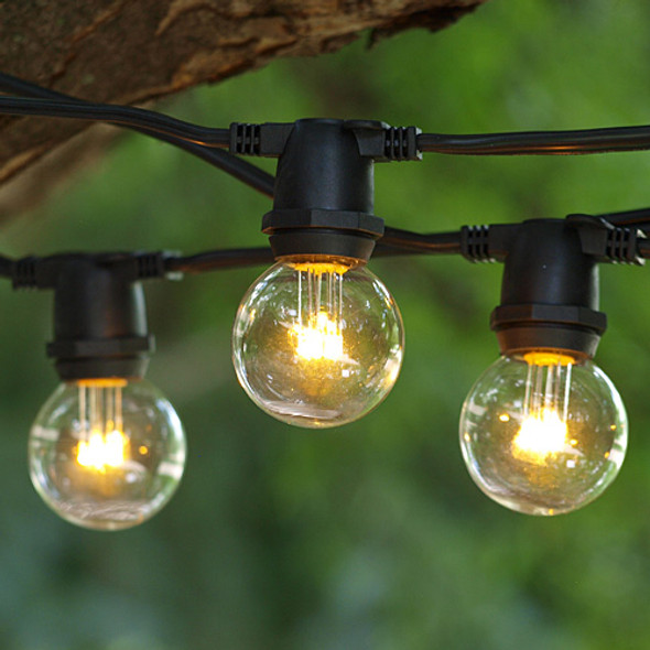 Black C9 Commercial Grade String Light with LED G40 Premium Bulbs