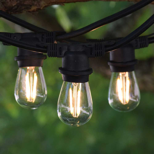 48' Black Vintage Outdoor String Lights & LED S14 Bulbs 48' Black Vintage Outdoor String Lights & LED S14 Bulbs