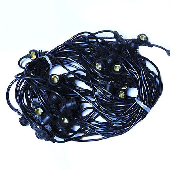 100' Black Commercial String Light Cord