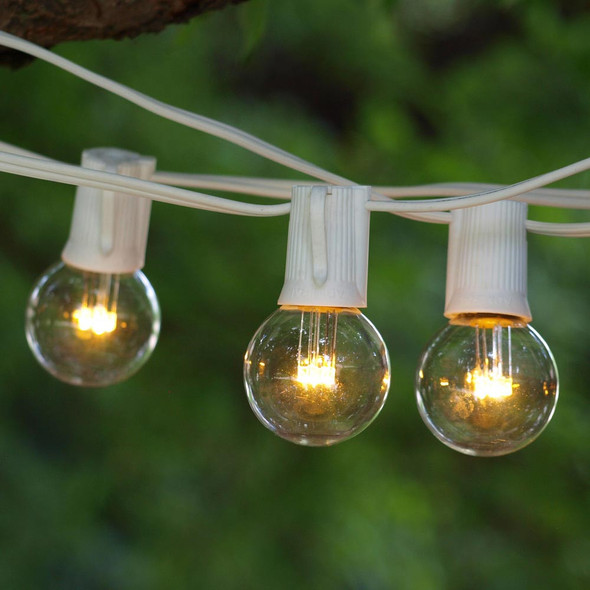 White C9 String Light with LED G40 Premium Bulbs White C9 String Light with LED G40 Premium Bulbs