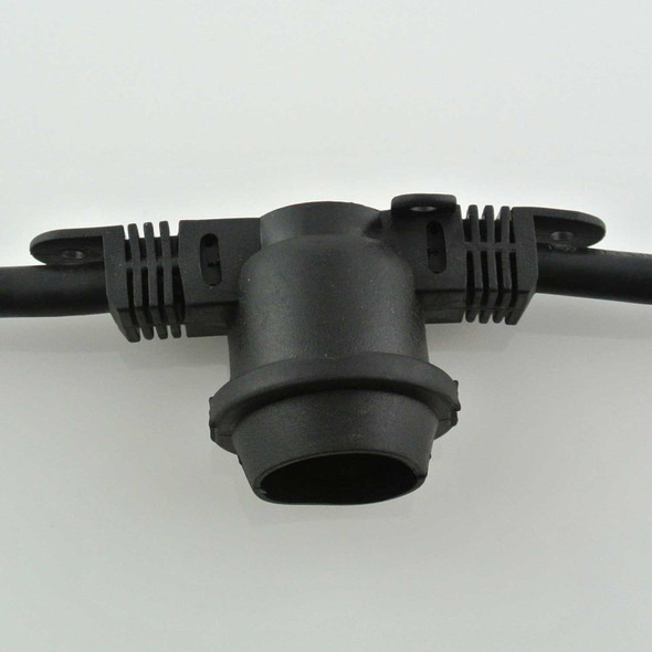 Black Commercial String Light Cord - Custom Length - 14AWG