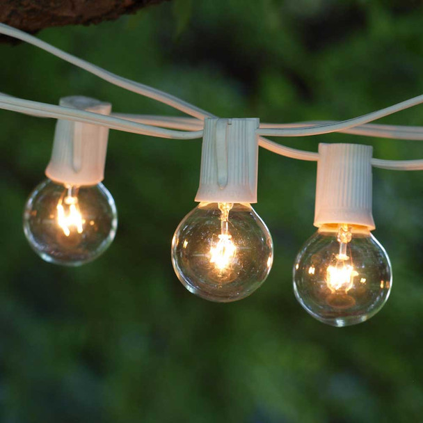 Globe String Lights with G40 Bulbs - white cord