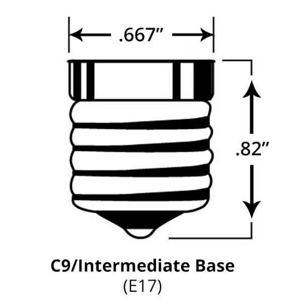 C9 Intermediate E17 Socket Size