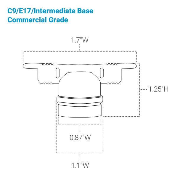 C9 Intermediate E17 Base socket dimensions