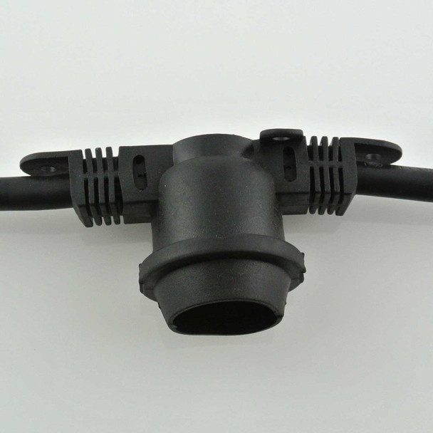 48' Black Commercial String Light Socket