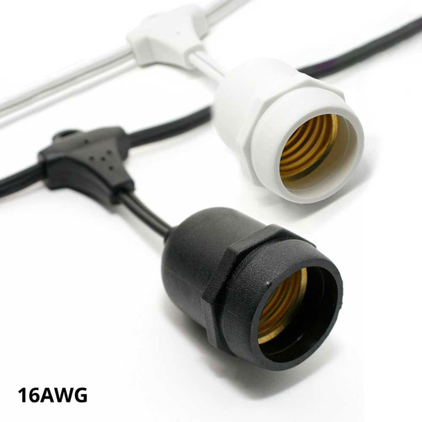 16AWG commercial grade suspended socket string light cord