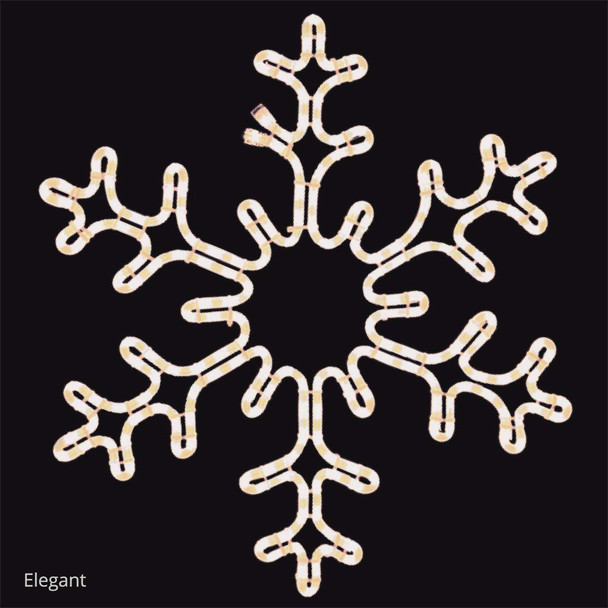 LED Rope Snowflake - Elegant - warm white