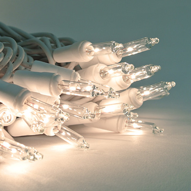 Clear Mini Lights with white cord - 50 Lights