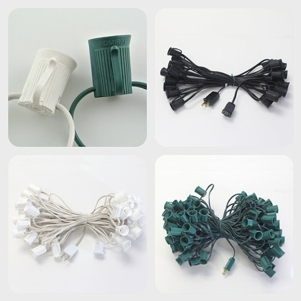 String Light Cords Commercial Grade, Weatherproof, Custom Lengths