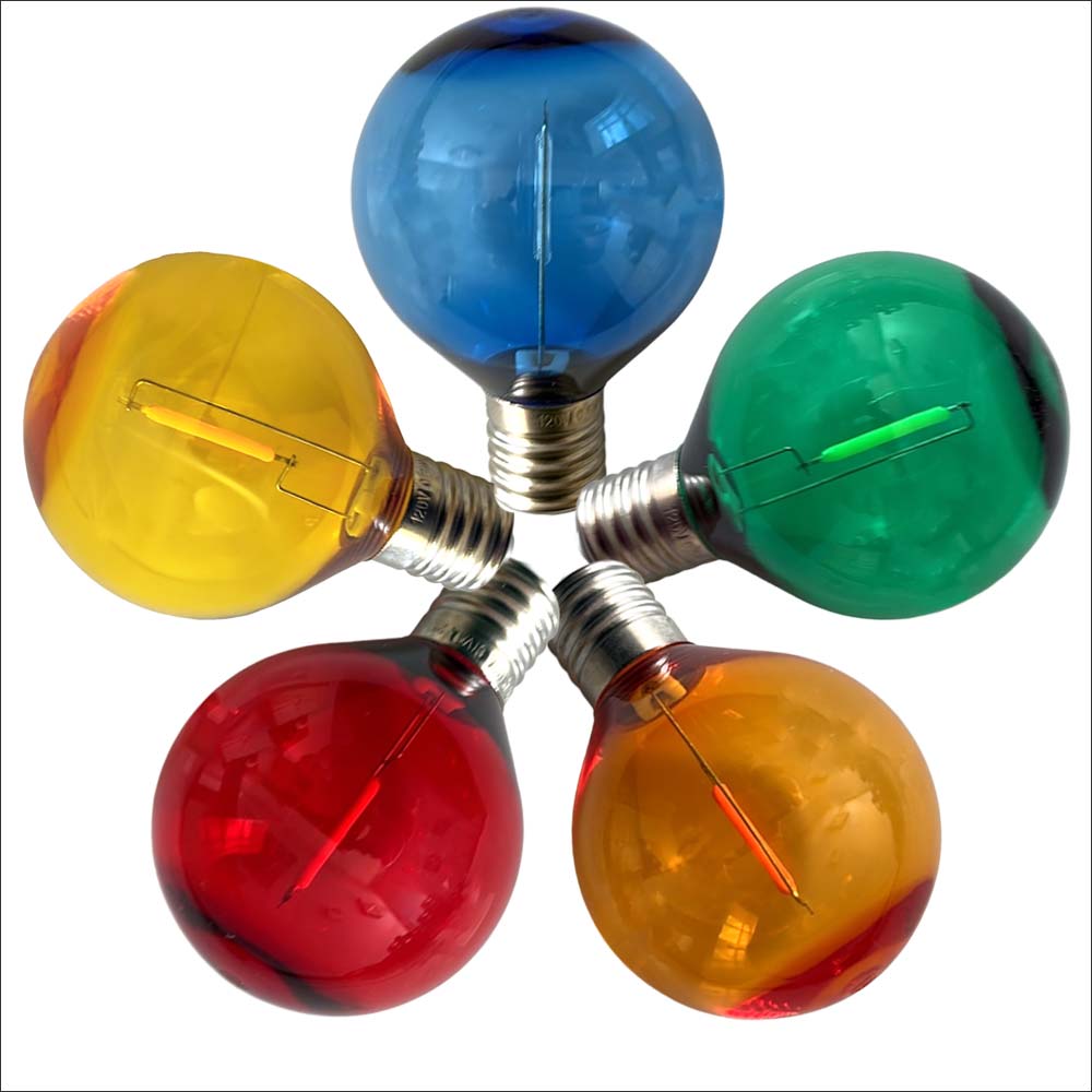 Colored LED G50 Vintage Filament Bulb | LED Replacement Bulbs